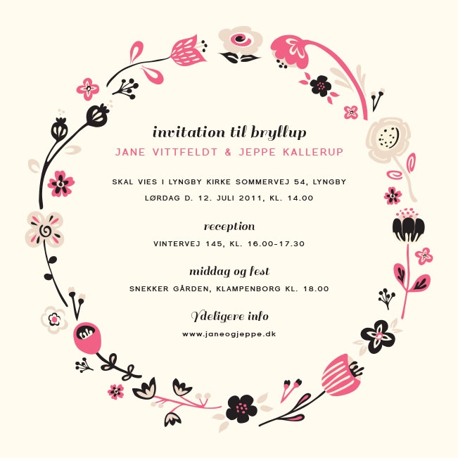 Invitationer - Blomsterkrans