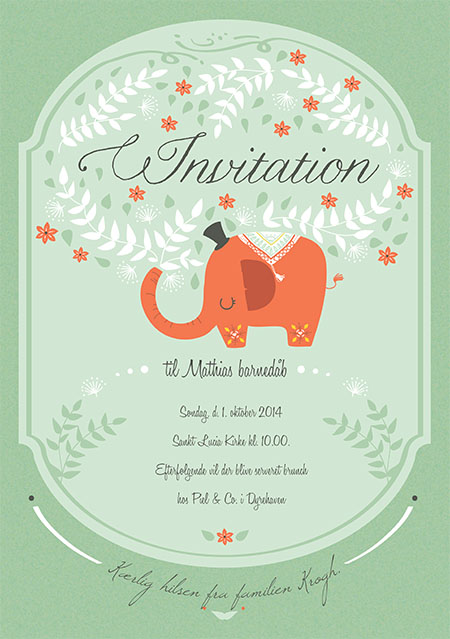 Invitationer - Elefant