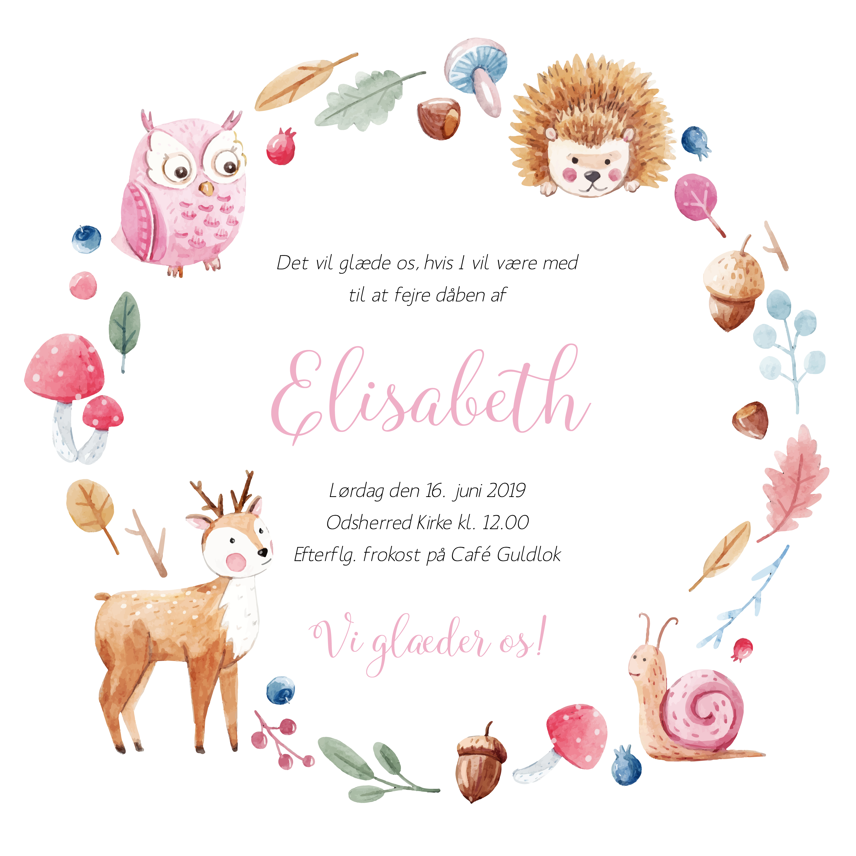 Dåbsinvitationer - Elisabeth