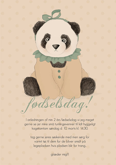 Invitationer - Panda